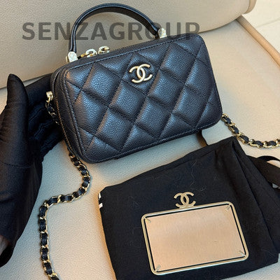 Chanel Black Gold Mini Camera Bag Chain Shoulder Crossbody Bag Women