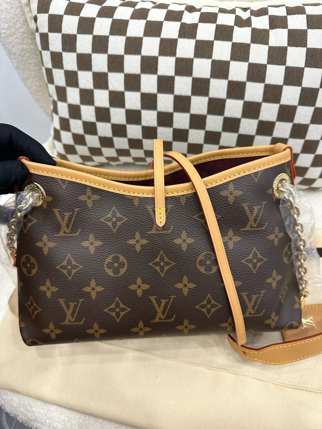 Louis Vuitton Carryall Canvas Tote Bag Excellent