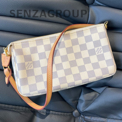 Louis Vuitton Damier Azur Shoulder Bag Gold Hardware Classic Women