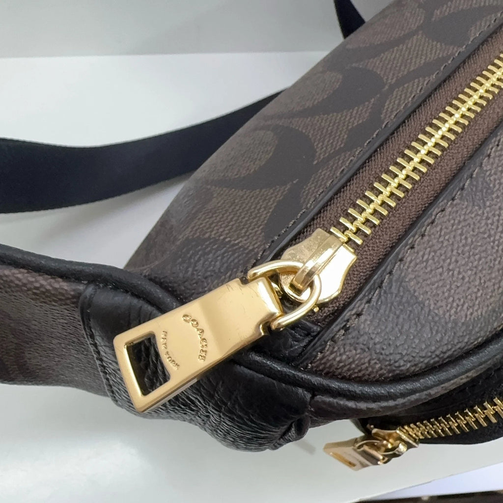 COACH Women's Canvas Leather Logo Crossbody Shoulder Belt Bag