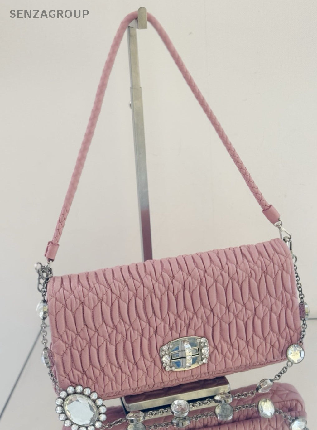Miu miu GM Full Leather Shoulder Bag Pink Women