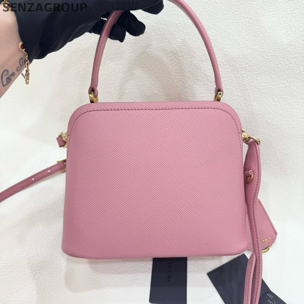 Prada Matinee Mini Shell Bag in Pink Gold - Women's Shoulder Handbag