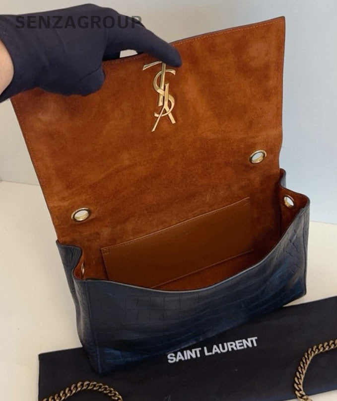 YSL Saint Laurent Kate Double-sided design Alligator pattern Shoulder bag Chain