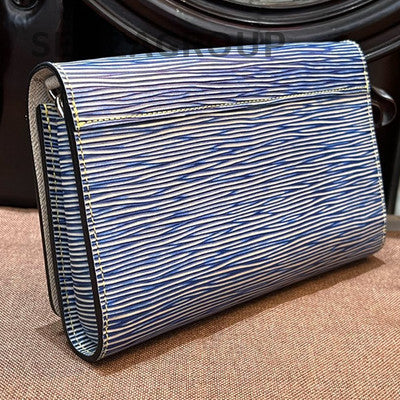 Louis Vuitton Blue Epi Twist WOC Chain Crossbody Bag Classic Women