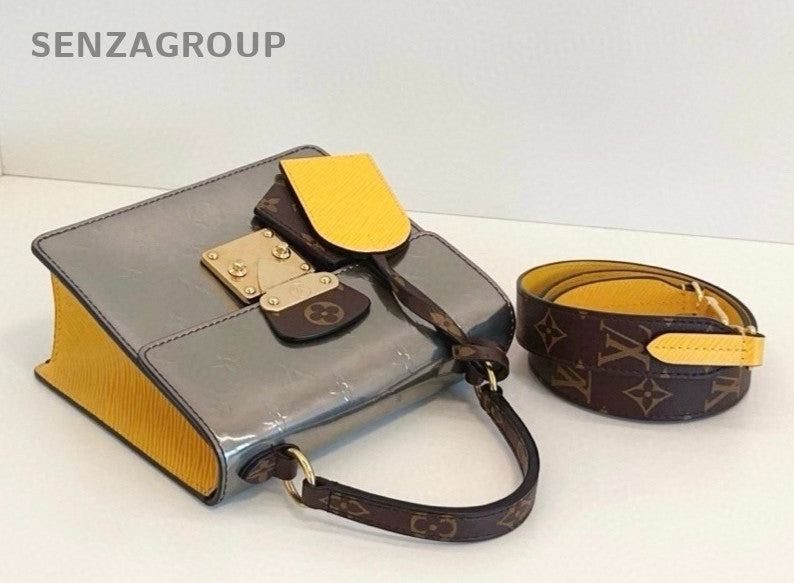 Louis Vuitton Spring Street Epi Leather Top Handle Shoulder Crossbody Bag Silver