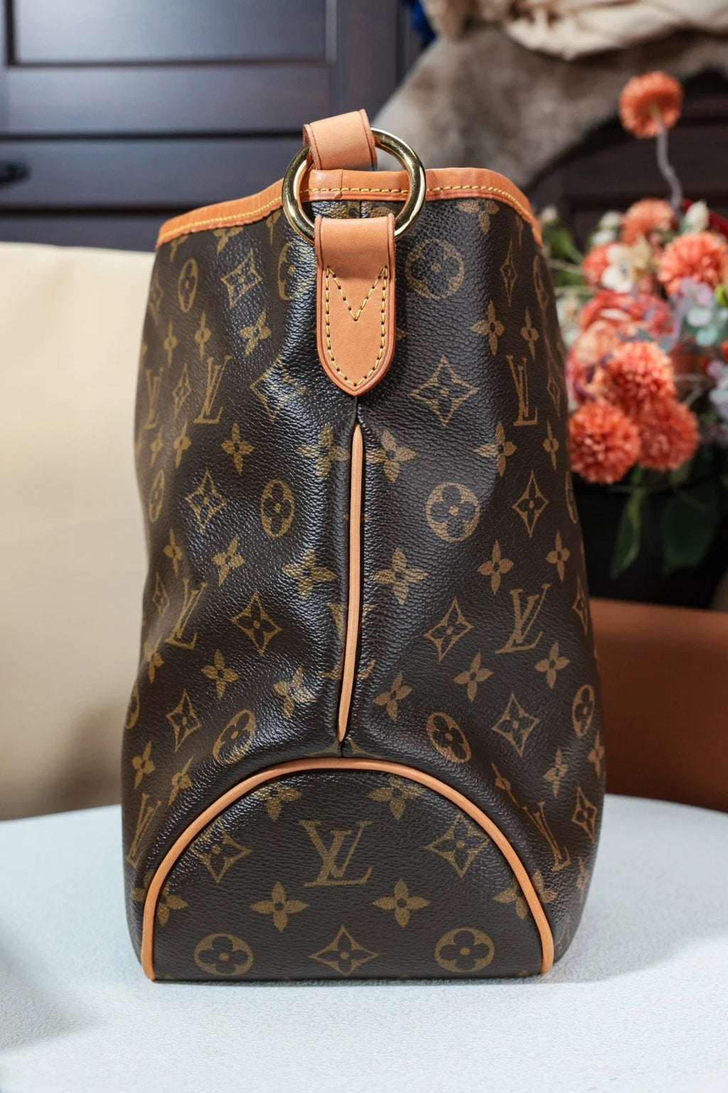 Louis Vuitton Delightful PM Monogram Top Handle Shoulder Bag Brown Women