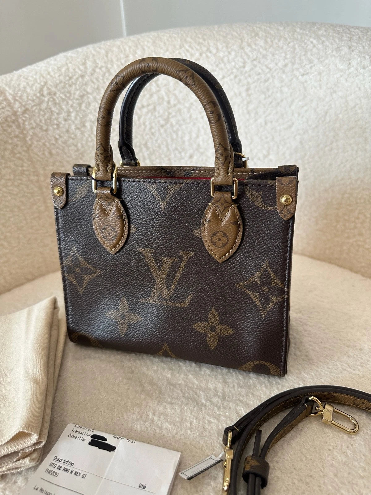 Louis Vuitton OnTheGo Canvas Tote Bag Excellent