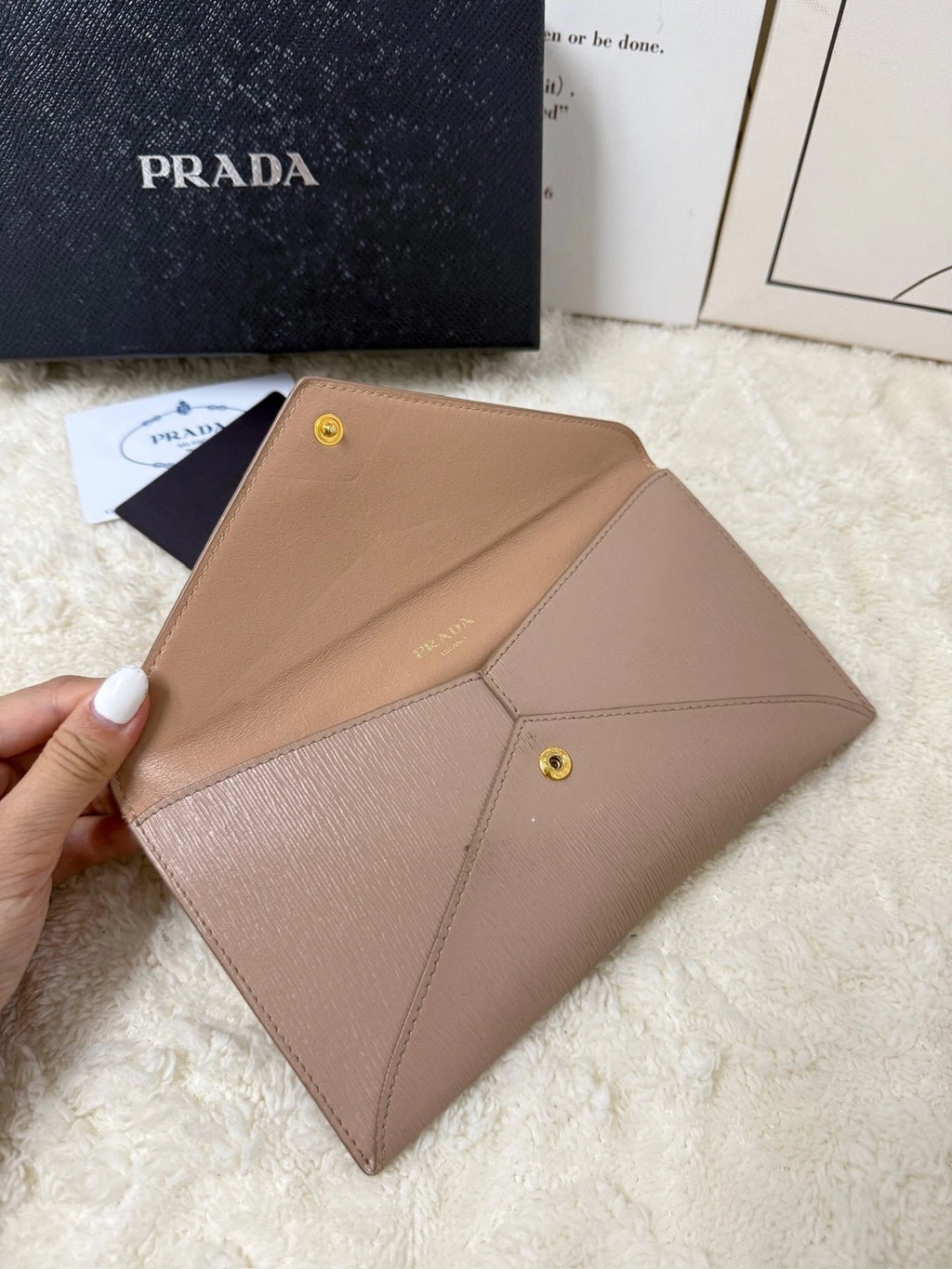 Prada Leather Envelope Wallet For Women