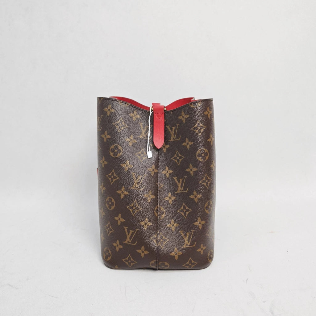 Louis Vuitton LV Neonoe Monogram Canvas Medium Red Bucket Bag For Women