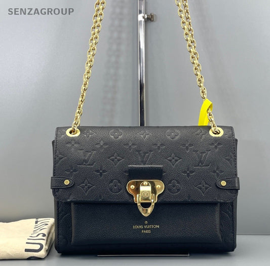 Louis Vuitton Vavin MM Black Monogram Chain Shoulder Bag Women Classic