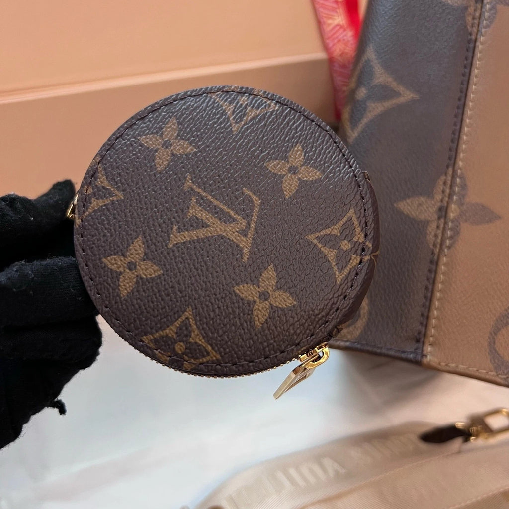 Louis Vuitton Onthego Small Canvas Crossbody Tote Handbag For Women