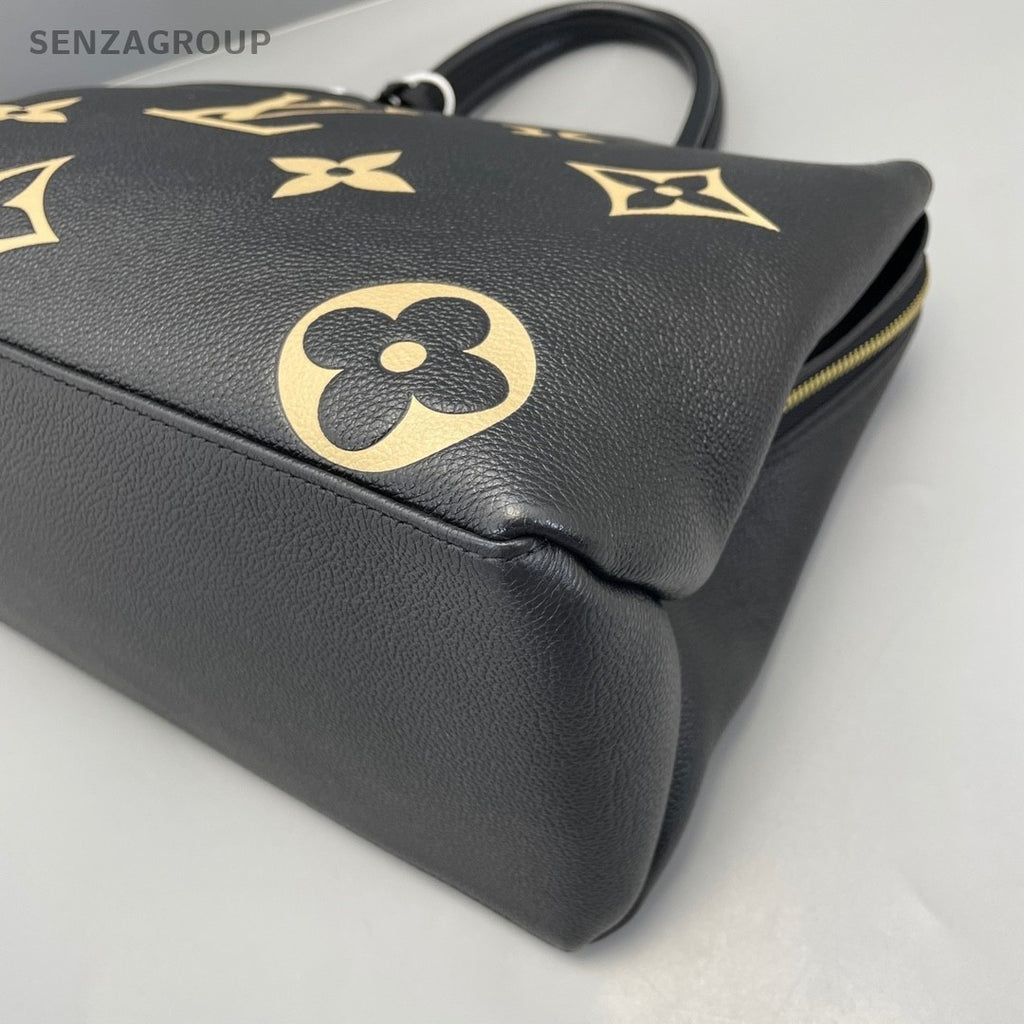 Louis Vuitton Montaigne MM Leather Handbag 2way Shoulder bag Black
