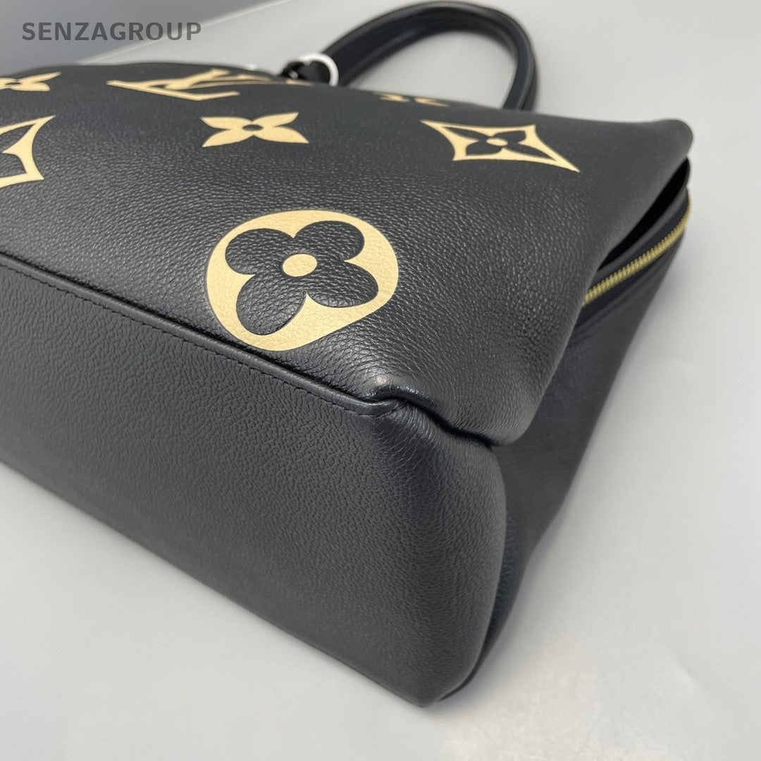 Louis Vuitton Montaigne MM Leather Handbag 2way Shoulder bag Black