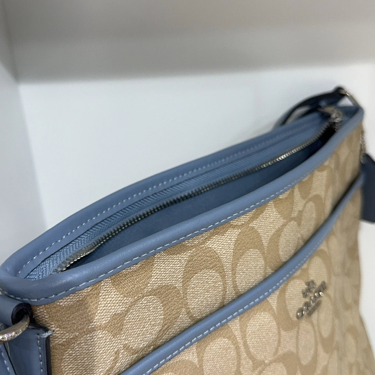 Coach Beige Monogram Canvas Tote Shoulder Crossbody Bag For Women