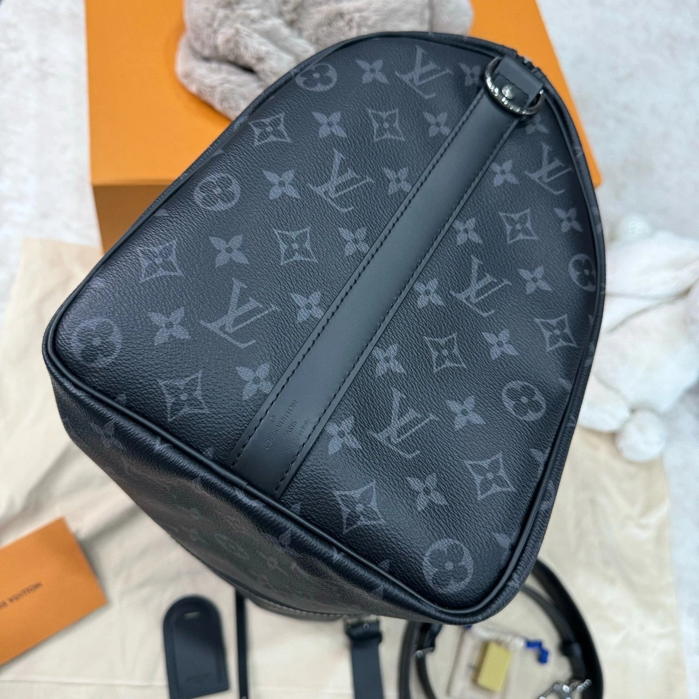Louis Vuitton Keepall 45 Black Monogram Canvas Handbag For Women