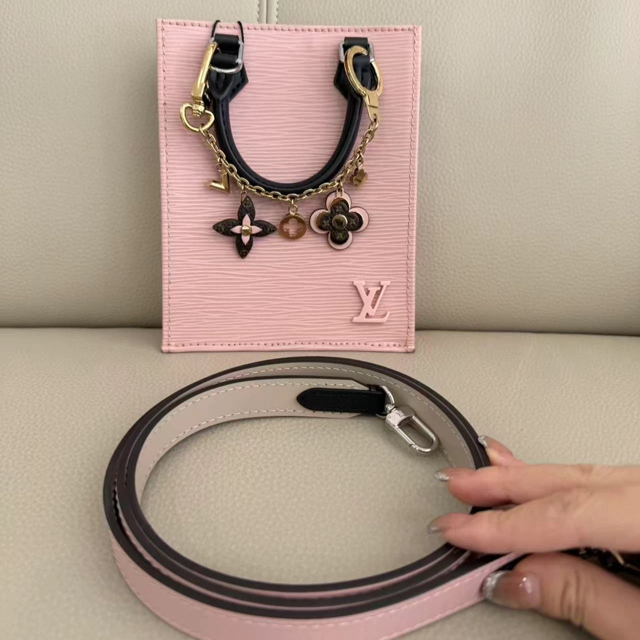 Louis Vuitton Canvas Limited Pink Mini Tote Sheet Music Bag For Women