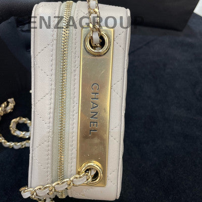 Chanel Grey Gold Hardware Trendy CC Camera Bag Chain Crossbody Women's Fashion
