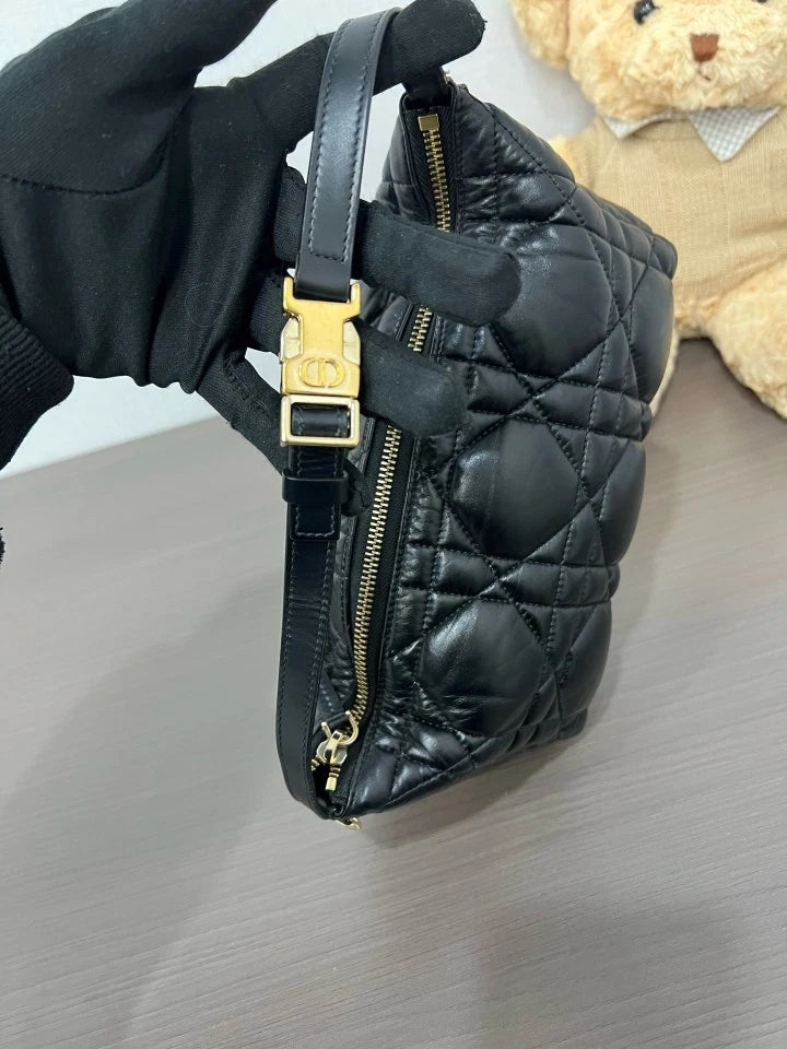 Dior Black Gold Lunch Box Top Handle Handbag For Women