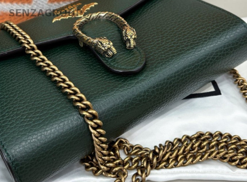 Gucci Garden WOC Chain Shoulder Bag Crossbody Green Gold Used Women Classic