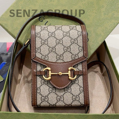 Gucci 1955 Brown GG Supreme Shoulder Bag Classic Women's Gold Hardware