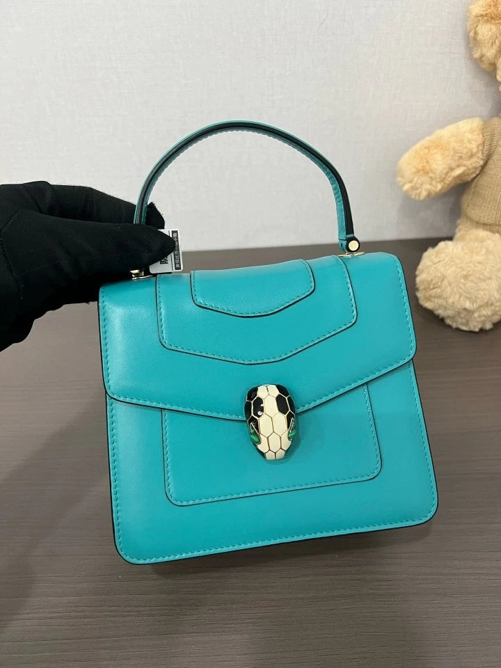 Bvlgari Serpenti Accordion Leather Crossbody Bag For Women