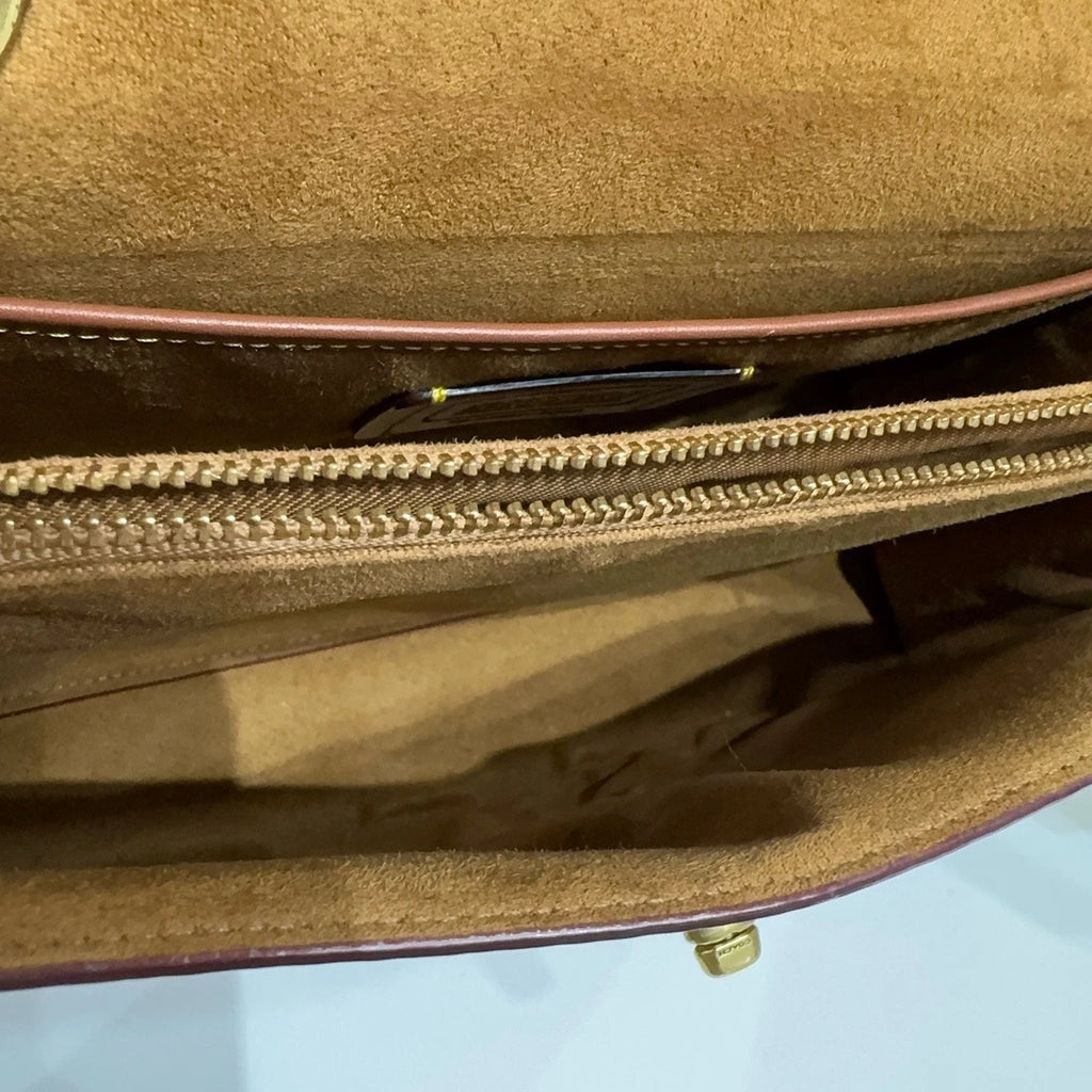 COACH Parker 26 Monogram Canvas Leather Shoulder Crossbody Handbag Women