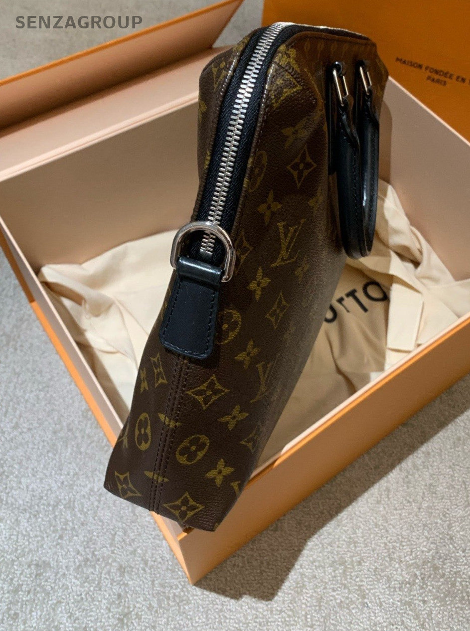 Louis Vuitton Briefcase Monogram Top Handle Handbag Brown Classic