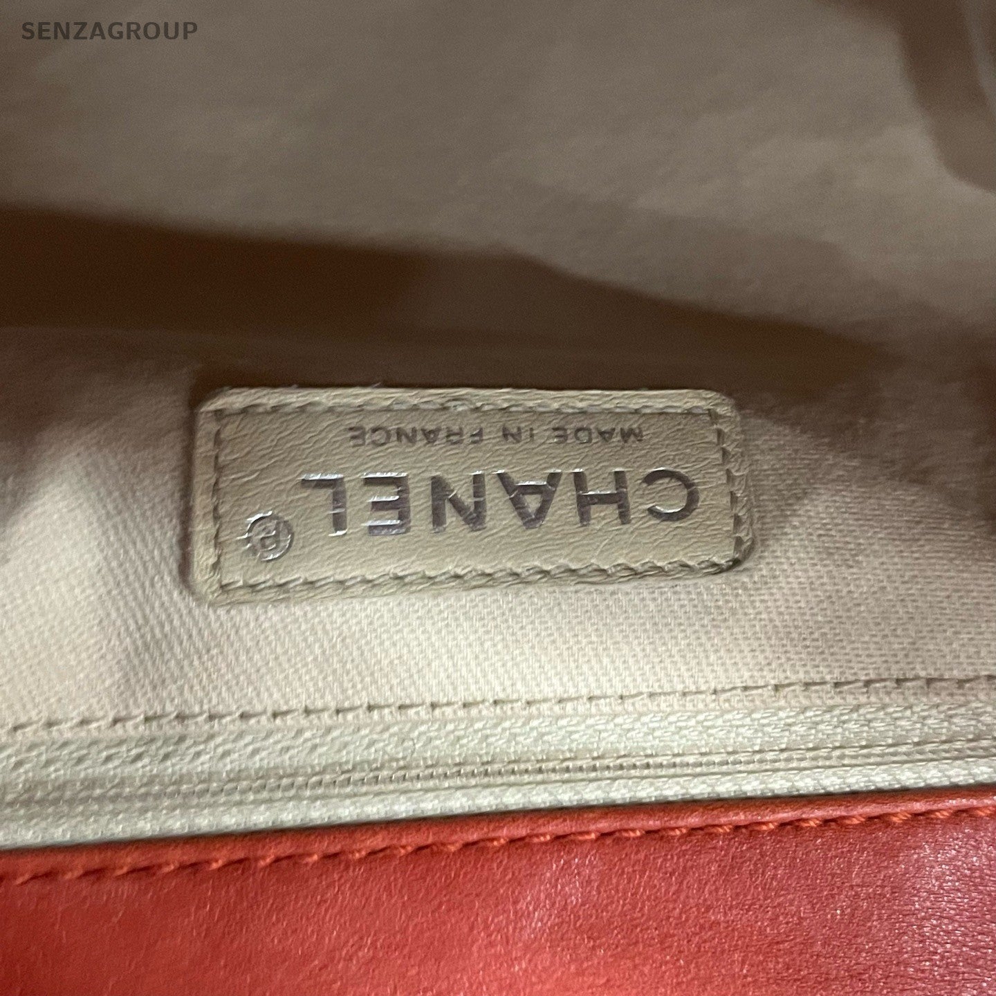 CHANEL Vintage Tote Diamond Pattern Chain Shoulder bag Red Silver Women