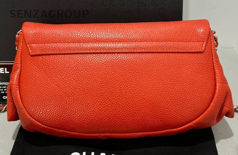 CHANEL CC Chain Orange-red caviar Shoulder bag Women Crossbody