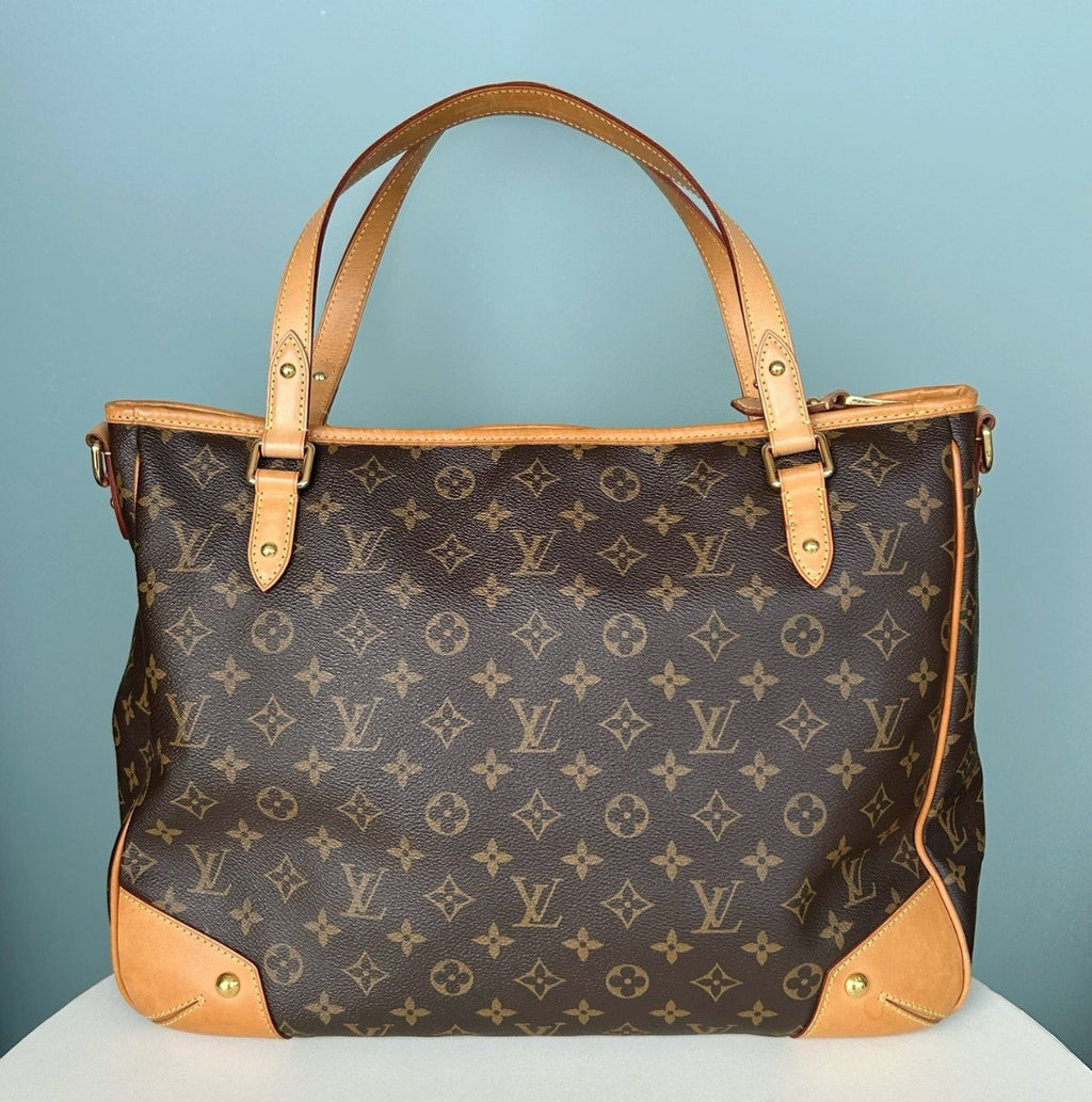 Louis Vuitton Hunting Monogram Tote Top Handle Shoulder Crossbody Brown Women