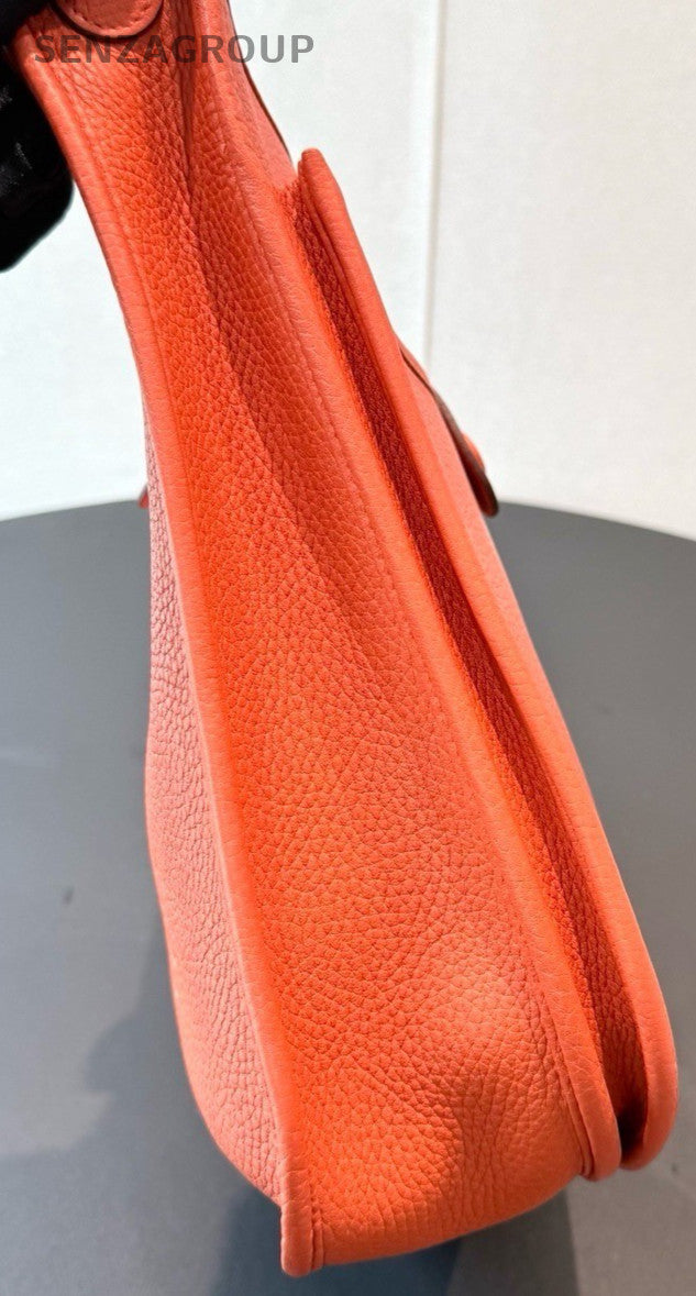HERMES Evelyne29 Shoulder Bag Crossbody Orange Silver Used Women Classic