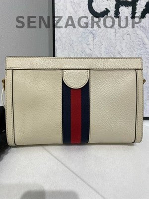 Gucci Ophidia Clip Chain Shoulder Crossbody Bag White Gold Classic Women