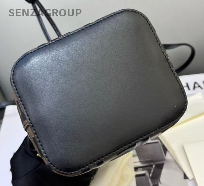 FENDI Mon Tresor Leather Monogram Mini Bucket Bag Shoulder Bag Women Brown