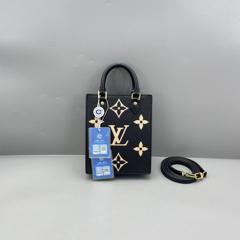 Louis Vuitton Black Leather Mini Top Handle Bag For Women
