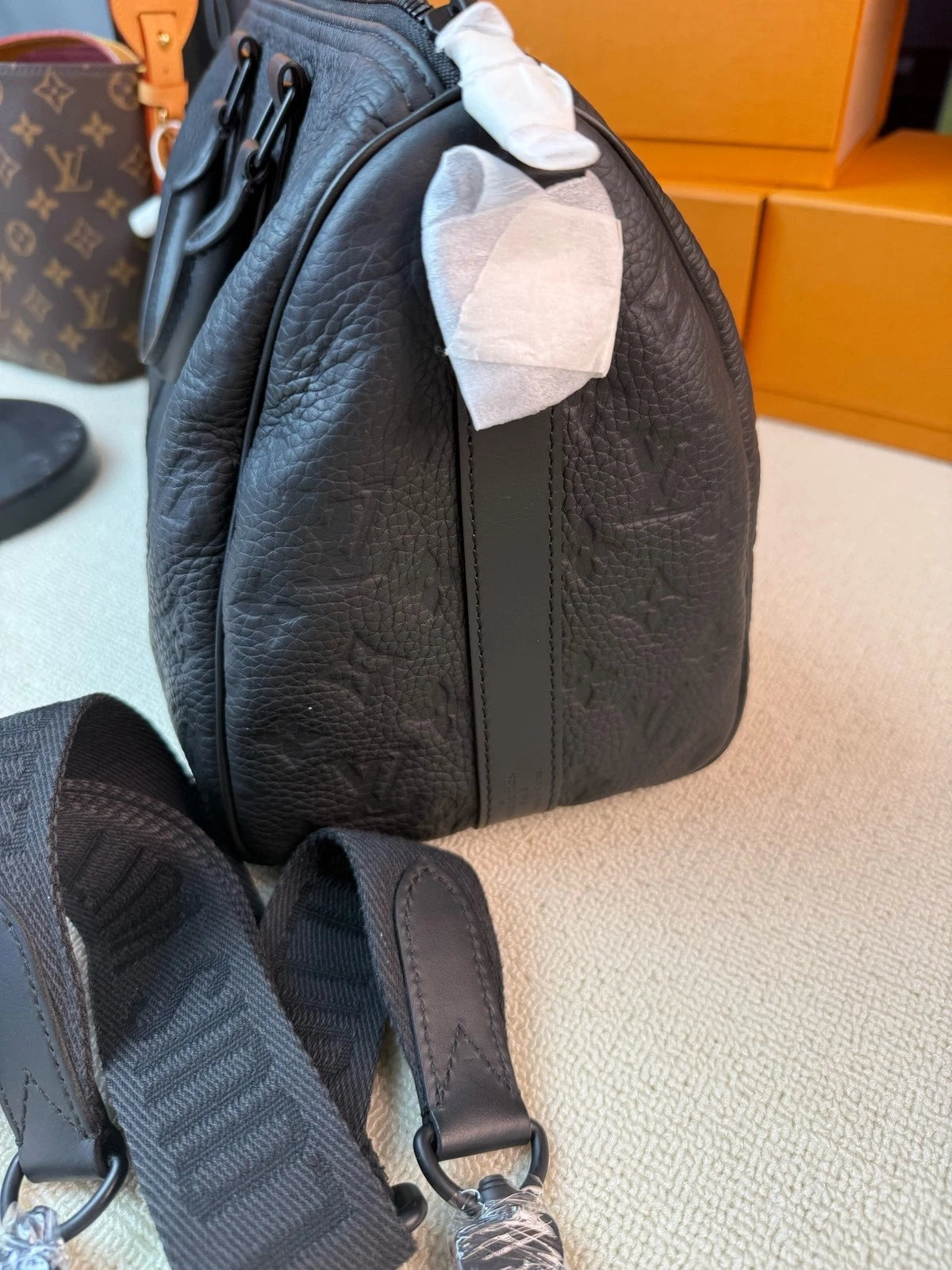 Louis Vuitton Embossed Keepall35 Leather Handbag For Women