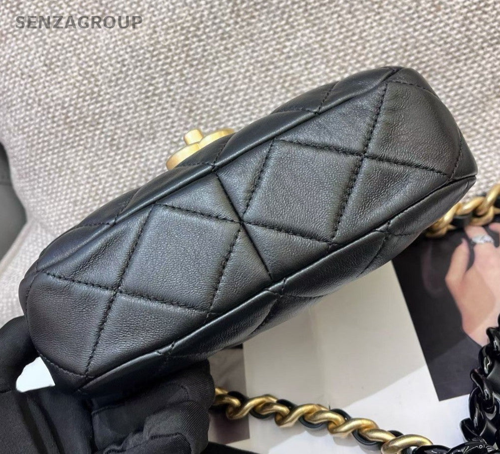 Chanel Classic Flap Chain Black Gold Diamond Shoulder Bag Crossbody Women