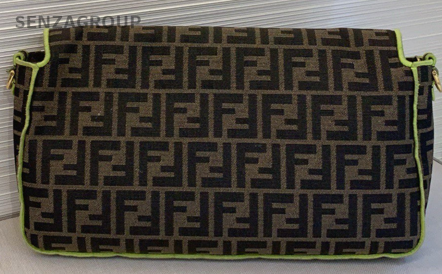Fendi Vintage 2Way Shoulder Bag Crossbody Brown Gold Used Women Classic