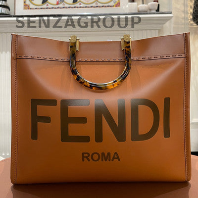 Fendi Sunshine Tote Bag Brown Handbag Shoulder Crossbody Classic Women