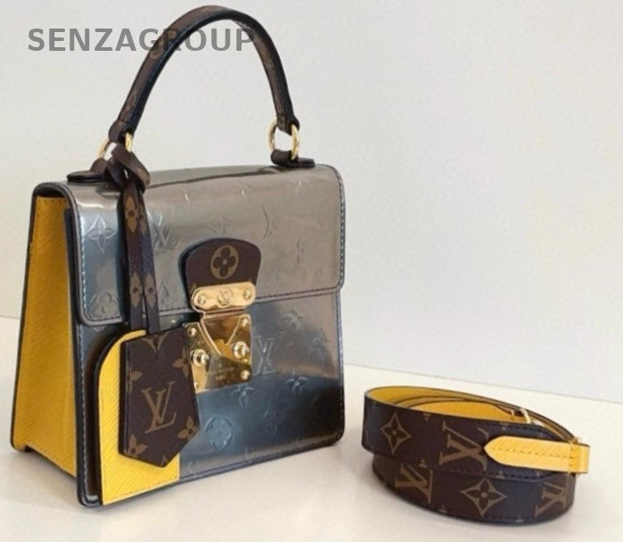 Louis Vuitton Spring Street Epi Leather Top Handle Shoulder Crossbody Bag Silver