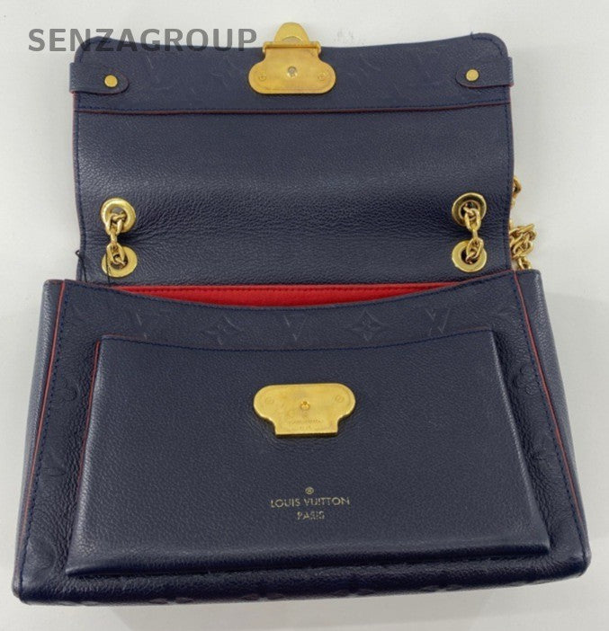 Louis Vuitton Vavin MM Monogram Chain Shoulder Bag Blue Red Gold Women Classic