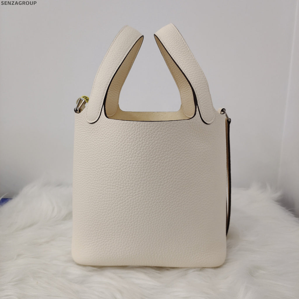 Hermès Picotin 18 White Bag Silver Hardware - Classic Fashion Women's Tote