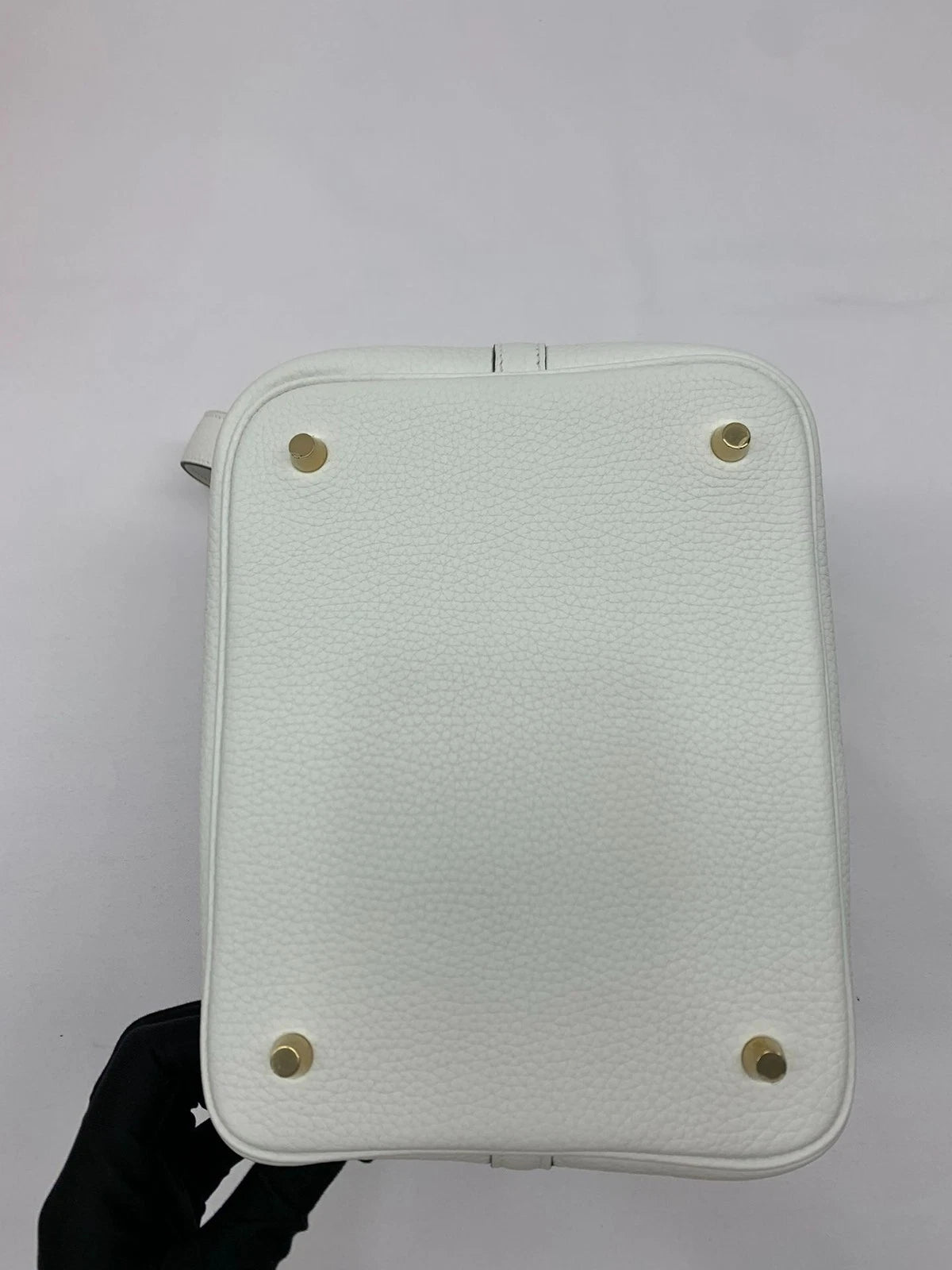 Hermes New White Picotin Lock 22 Leather Bucket Handbag For Women