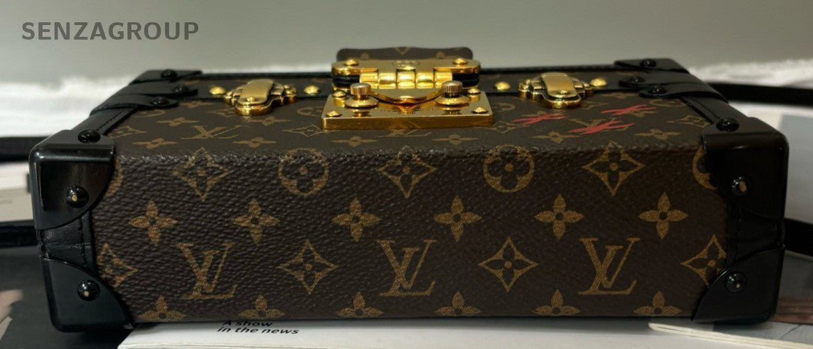 Louis Vuitton Petit Mal Trunk Monogram Shoulder Bag Crossbody Brown Gold Women