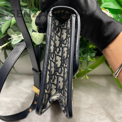 Dior Montaigne 30 Oblique Monogram Black Gold Shoulder Crossbody Bag