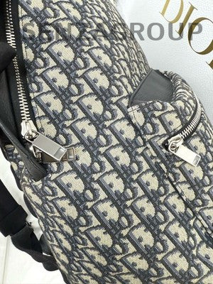 Dior Oblique Backpack Rider Black Silver Unisex Classic