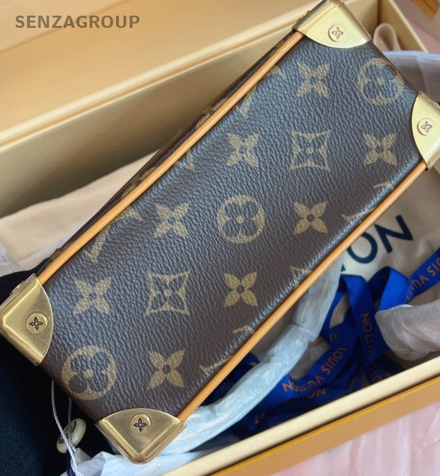 Louis Vuitton Soft Trunk Monogram Mini Chain Shoulder Bag Crossbody Brown Women