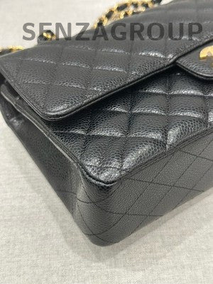 Chanel Classic Flap Medium Black Caviar Leather Chain Shoulder Bag