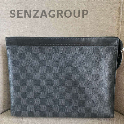 Louis Vuitton Damier Graphite Men's Black Silver Clutch Wallet