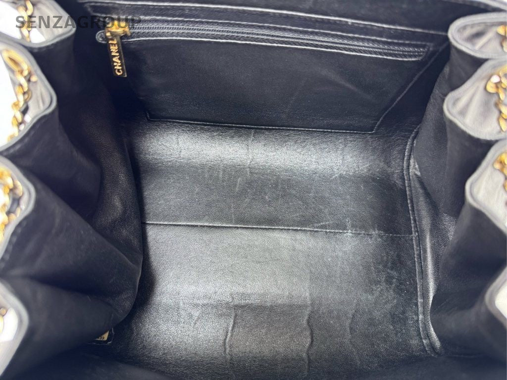 Chanel 2.55 Chain Shoulder Bag Black Gold Women Classic