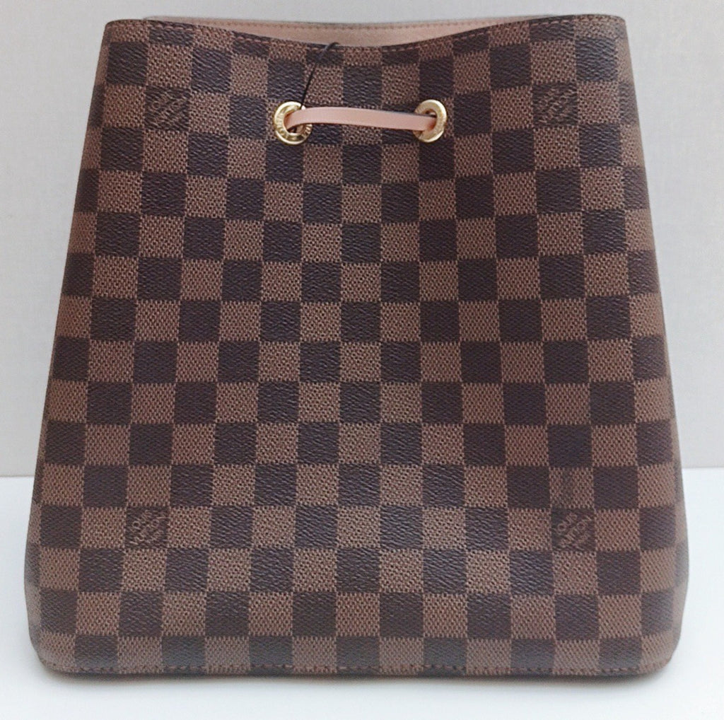 Louis Vuitton Damier Bucket Shoulder Bag Brown Pink Used Women Classic Designer